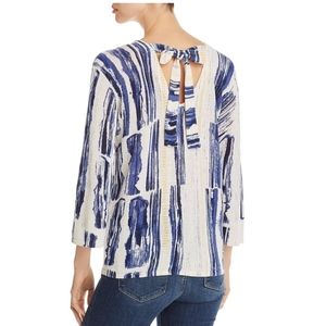 Nic + Zoe Sail Away linen printed pullover sweater